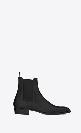 SAINT LAURENT Boots Man wyatt 30 chelsea boot in black leather a_V4